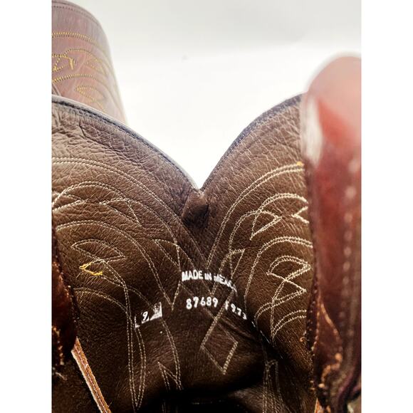 Frye 9 Billy Chocolate Brown Leather Wester Cowboy Boots - Picture 6 of 7